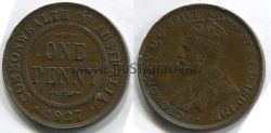 Монета 1 пени 1927 года Австралия