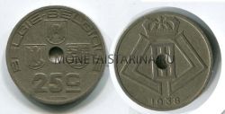 Монета 25 сентимов 1938 год Бельгия