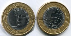 Монета 1 реал 2008 года Бразилия