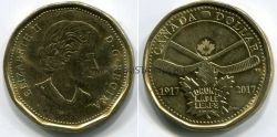 Монета 1 доллар 2017 года "100 лет клубу Toronto Maple Leafs". Канада