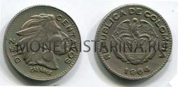 Монета 2 сентаво 1964 год Колумбия
