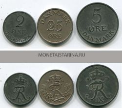 Набор из 3-х монет 1951-1953 гг. Дания