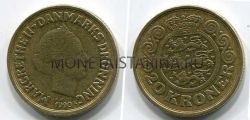 Монета 20 крон 1990 год Дания