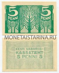 Банкнота 5 пенни 1919 года Эстония