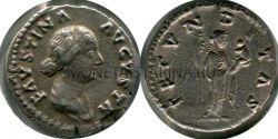 Монета серебряная денарий Фаустины Старшей (138-141 гг.)