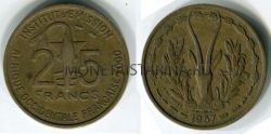 Монета 25 франков 1957 года Того