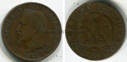 Монета 5 сантимов 1862 года. Франция