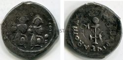 Монета серебряная Гексаграм VII века. Византийская империя