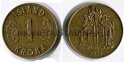 Монета 1 крона 1975 года Исландия