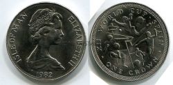 Монета 1 крона 1982 года Остров Мэн