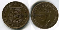 Монета 1/12 шиллинга 1945 год Джерси