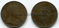 Монета 1/12 шиллинга 1909 года Джерси