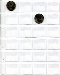 Лист с клапанами для 24 монет М24 (формат Оптима)