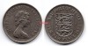 Монета 10 новых пенсов 1975 года Остров Джерси