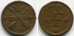 Монета 1 эре 1760 года. Швеция