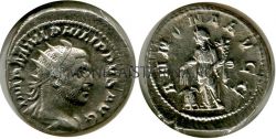 Монета серебряная антониниан Филиппа I Араба (244-249 гг.)