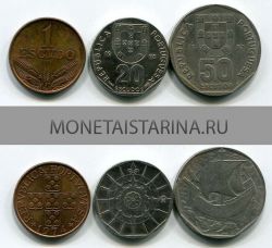 Набор из 3-х монет 1974-1998 гг. Португалия