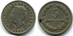 Монета 5 сентаво 1959 год Сальвадор
