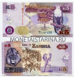 Банкнота 5 квач 2012 года Замбия