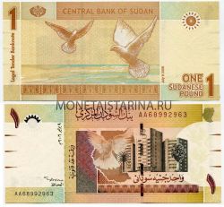 Банкнота 1 фунт 2006 год Судан