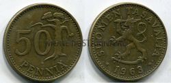 Монета 50 пенни 1963 год Финляндия