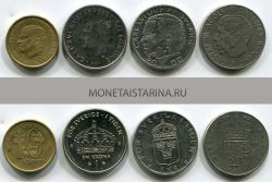 Набор из 4-х монет 1969-2002 гг. Швеция