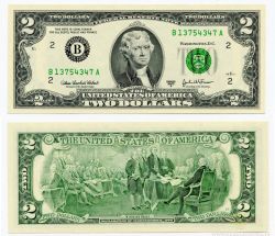Банкнота 2 доллара 2013 года США