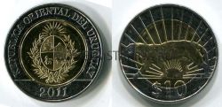 Монета 10 песо 2011 года Уругвай