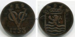Монета 1 дуит 1753 года. Нидерландская Индия