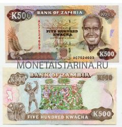Банкнота 500 квача 1991 года Замбия
