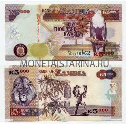 Банкнота 5000 квача 2011 года Замбия